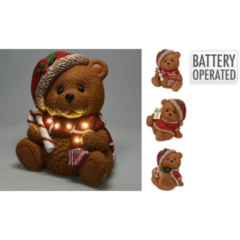 ORSO NATALE LED 29CM 3ASS
